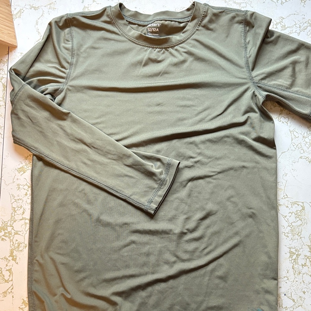 Carter's Kids Olive Long Sleeve Athletic Base Layer